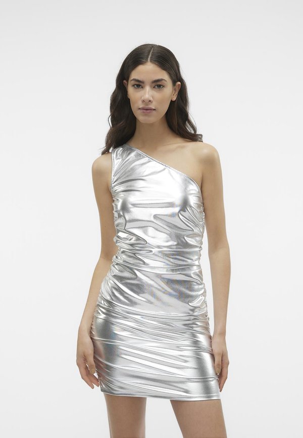 Vero Moda VMSILVER ONE SHOULDER ROUCHING DRESS