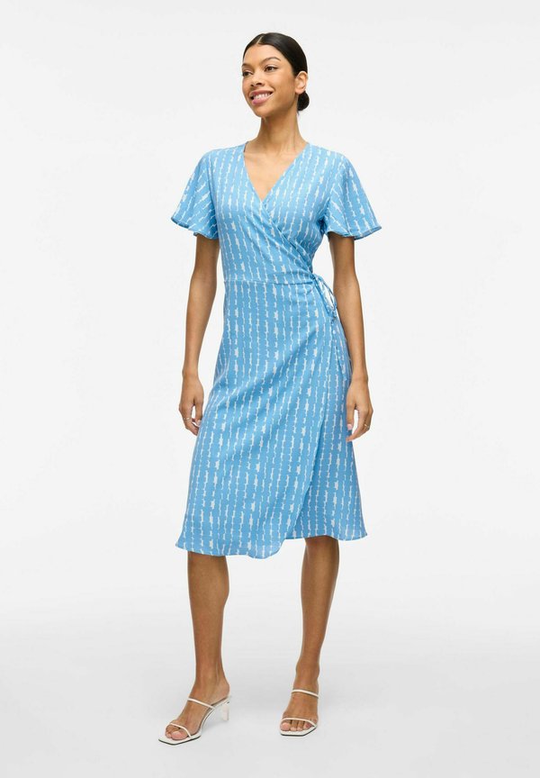 VILA VILOVIE S/S WRAP MIDI DRESS - NOOS