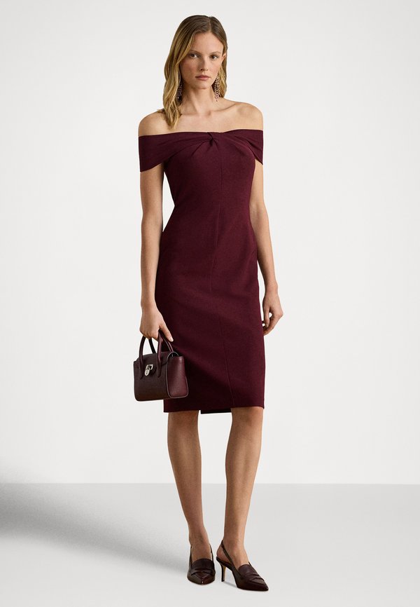 Lauren Ralph Lauren Petite TWIST-FRONT CREPE COCKTAIL DRESS