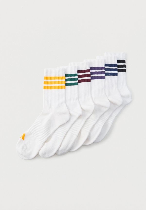 adidas Performance ESSENTIALS CUSHIONED CREW UNISEX 6 PACK - Sports socks - white/dark blue/crew yellow/violet