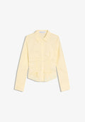 Bershka GATHERED - Button-down blouse - yellow