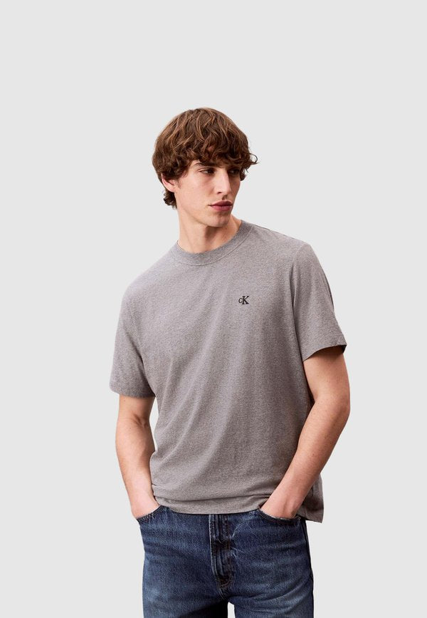 Calvin Klein SS EASY MONOGRAM  - Basic T-shirt - med grey htr