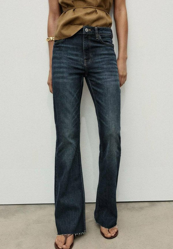 Mango Flared Jeans - dark blue