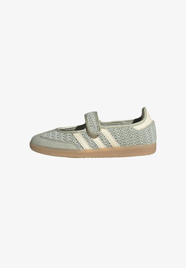 adidas Originals SAMBA JANE - Ankle strap ballerina shoes - halo green/warm vanilla/gold met.