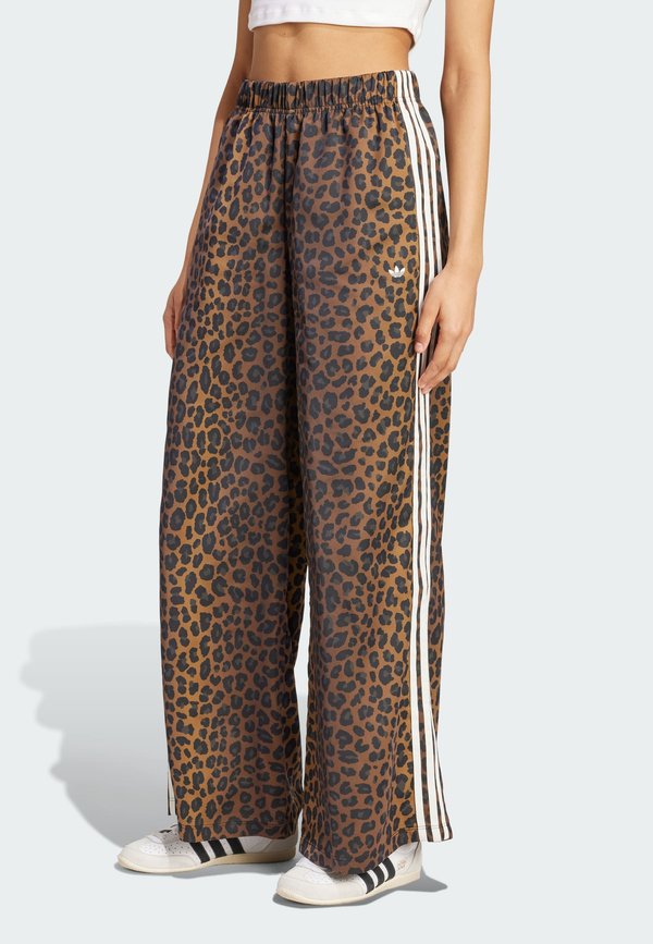 adidas Originals WIDE LEG LEO PRINT SATIN PANTS - Tracksuit bottoms - multicolor bronze strata