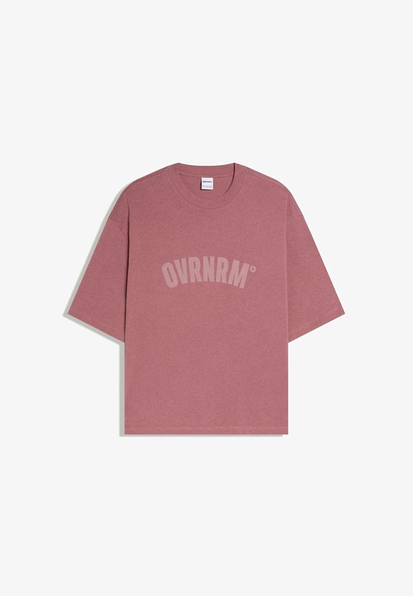 Bershka Print T-shirt - light red