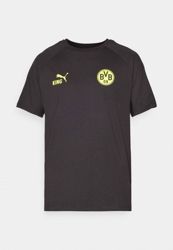 Puma BVB KING TEE - Print T-shirt - black/yellow alert