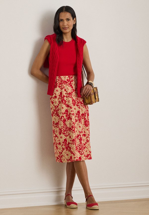 Lauren Ralph Lauren FLORAL CREPE MIDI SKIRT