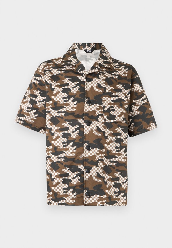 GCDS LABEL CHECKED CAMO SHIRT