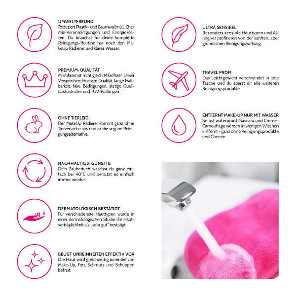 MakeUp Radierer Pad Pink Der original MakeUp Radierer