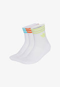 adidas Originals 3S ANKLE S 3PACK UNISEX - Socks - white   samba blue   orange   frozen lemon