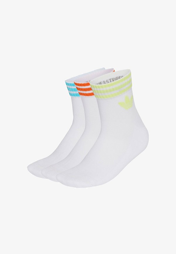 adidas Originals 3S ANKLE S 3PACK UNISEX - Socks - white   samba blue   orange   frozen lemon