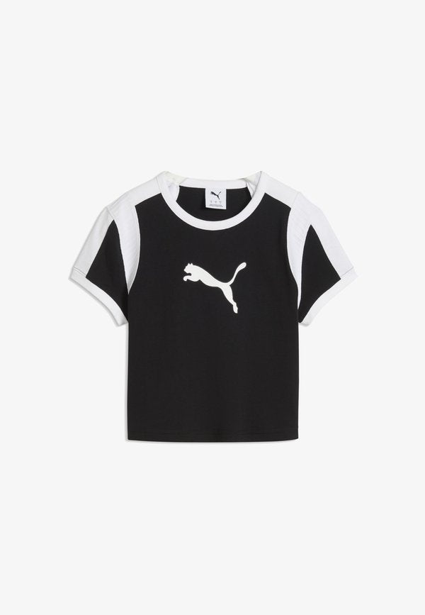 Puma GRAPHIC SLIM RINGER-SHIRT - Print T-shirt - black