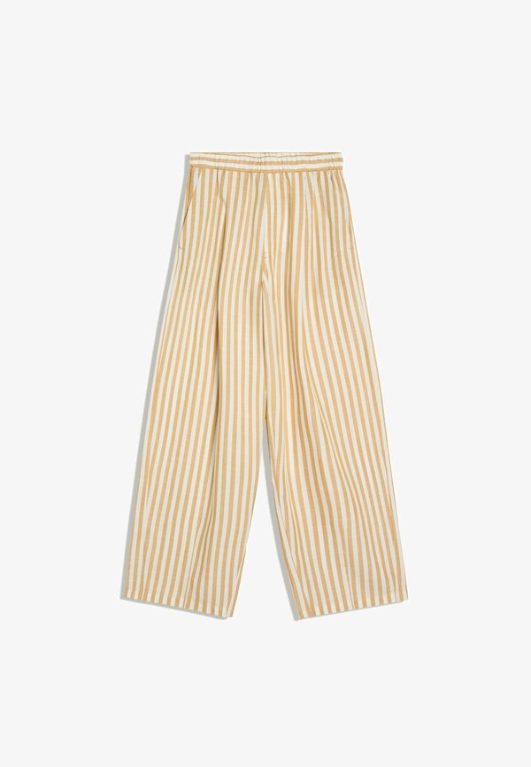 Bershka SUPERBAGGY STRIPED PANTS - Trousers - camel