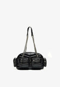 Bershka BOWLING WITH POCKETS - Handbag - black