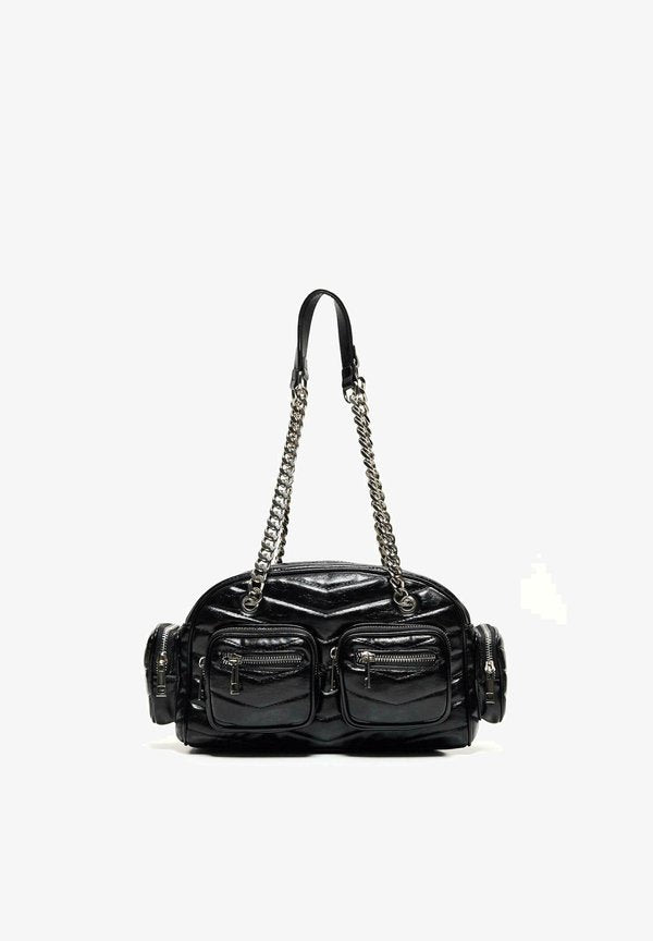 Bershka BOWLING WITH POCKETS - Handbag - black
