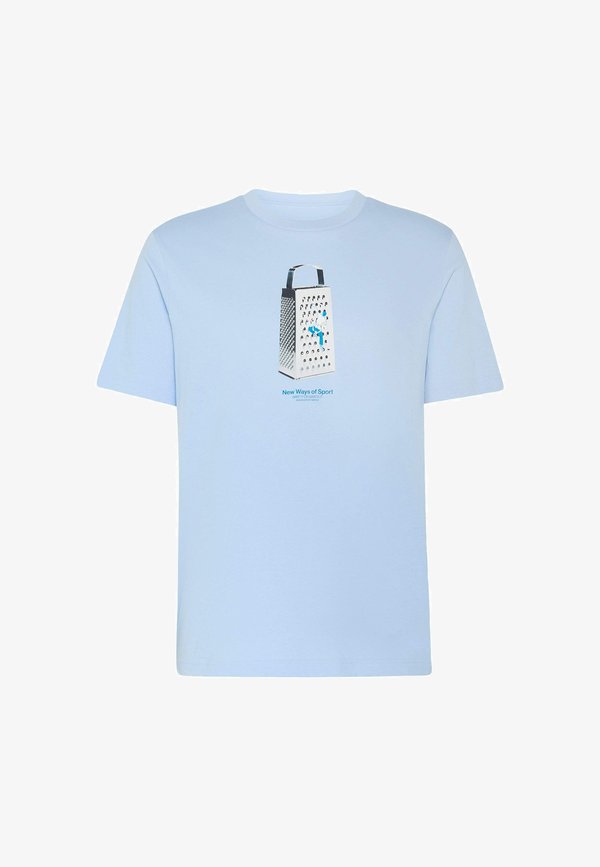 adidas Sportswear ADIDAS SPORTSWEAR SKETCHES CLIMBING GRAPHIC T-SHIRT - Print T-shirt - glow blue