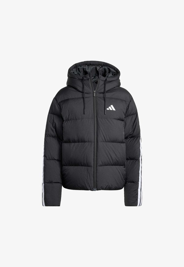 adidas Sportswear ESSENTIALS CLIMAWARM STRIPES PUFFER  HOODED - Down jacket - black