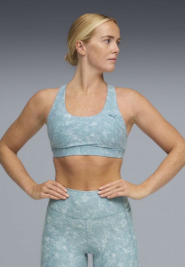 Puma BRA MID - Medium support sports bra - baltic sea blue