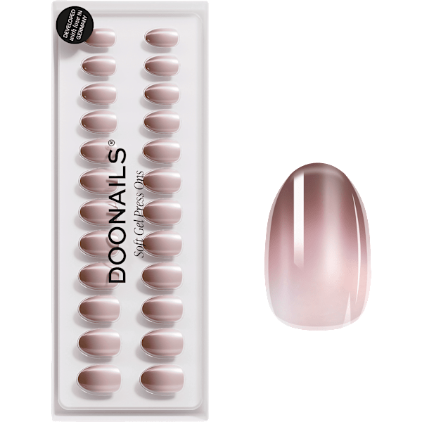 Künstliche Nägel, Soft Gel Press Ons Brownie Short Round Doonails