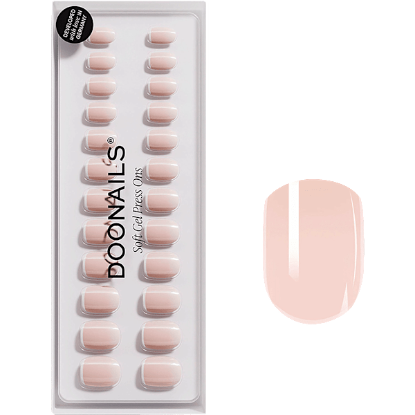 Künstliche Nägel, Soft Gel Press Ons Classic French Extra Short Square Doonails