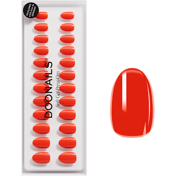Künstliche Nägel, Soft Gel Press Ons Fire Short Round Doonails