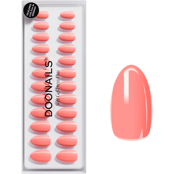 Künstliche Nägel, Soft Gel Press Ons Peach Please Short Almond Doonails