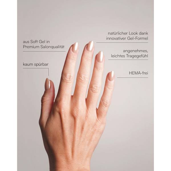 Künstliche Nägel, Soft Gel Press Ons Prosecco Short Round Doonails