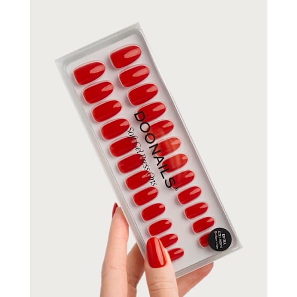 Künstliche Nägel, Soft Gel Press Ons Rose Red Medium Round Doonails