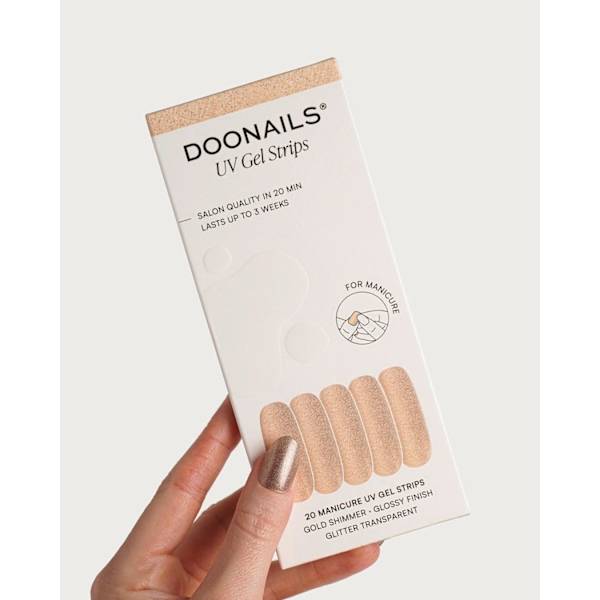 UV Gel Nagelfolien, Gel Strips Gold Shimmer Doonails
