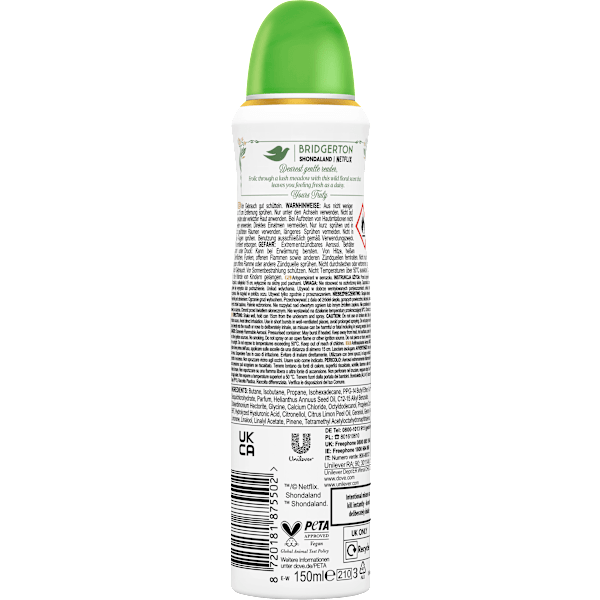 Antitranspirant Deospray Bridgerton Love & Meadows Dove