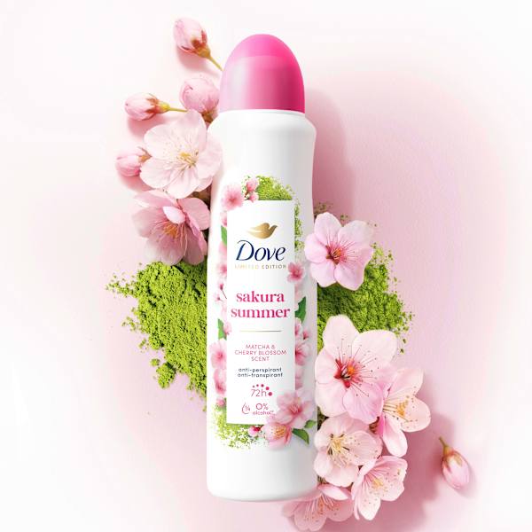 Antitranspirant Deospray sakura summer Matcha & Cherry Blossom Scent Dove