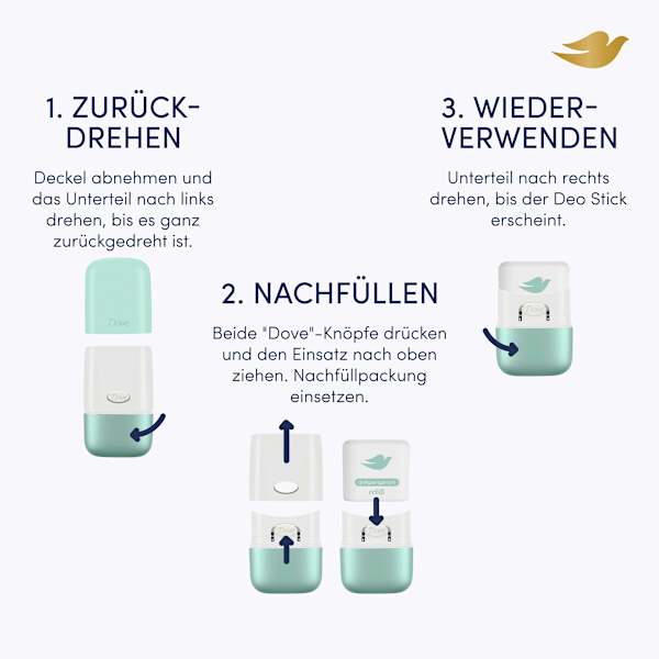 Antitranspirant Deostick Jasmin- & Bergamottenduft, Nachfüllpack Dove