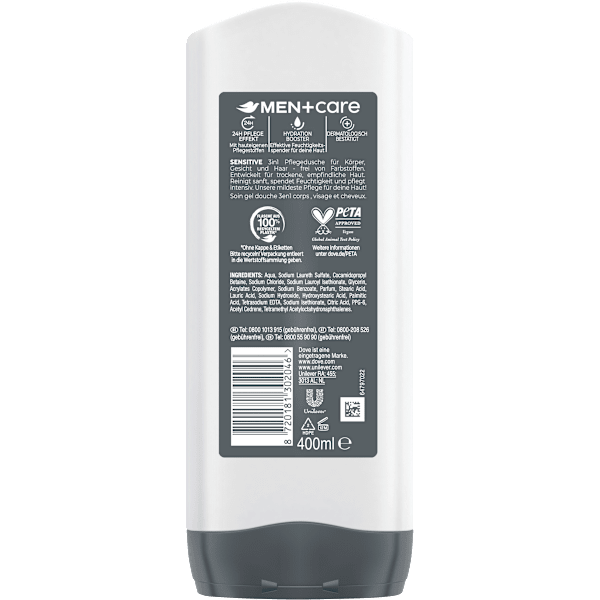Pflegedusche Sensitive 3in1 Dove MEN+CARE
