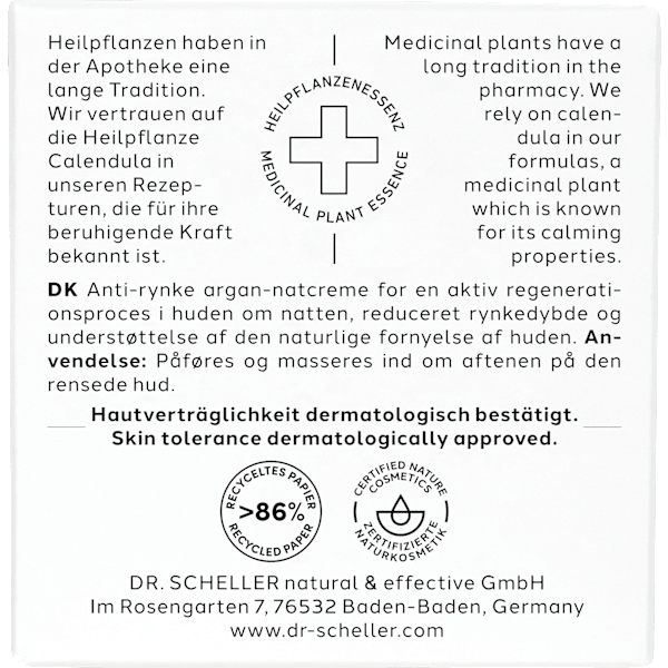 Anti Falten Nachtcreme Argan Dr. Scheller