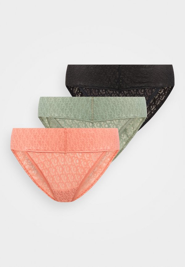 Calvin Klein Underwear LOW RISE ICON LOGO LACE 3 PACK  - Briefs - black/sunfruit fun/sea spray