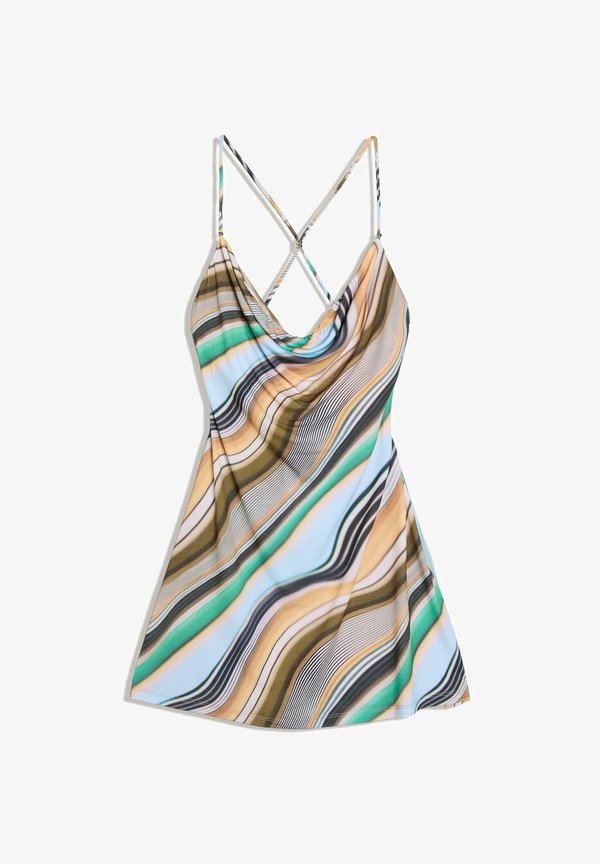 Bershka MINI HALTER DRESS - Jersey dress - light blue