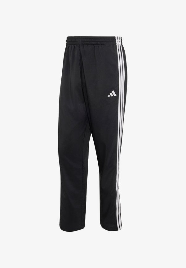adidas Sportswear ESSENTIALS 3 STRIPES STANFORD LITE TAPERED OPEN HEM PANTS - Tracksuit bottoms - black/white