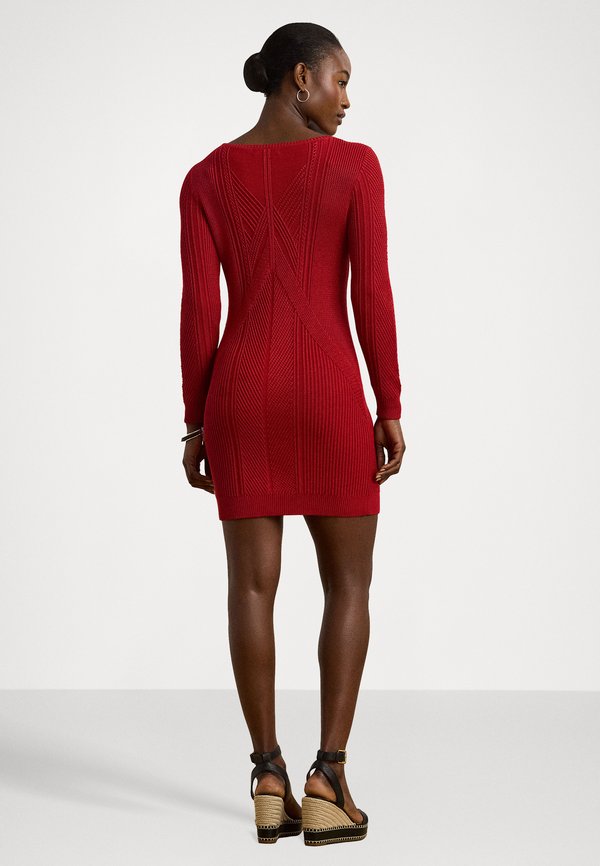 Lauren Ralph Lauren Pointelle Cotton Blend Sweater Dress