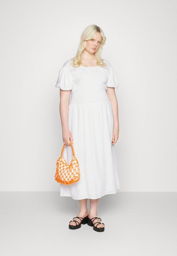 Glamorous Curve UP BACK MIDAXI DRESS WITH SHIRRED BODICE PUFF SLEEVES
