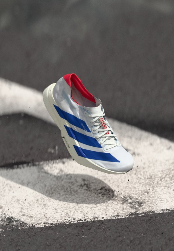 adidas Performance ADIZERO ADIOS PRO - Road running shoes - footwear white/team royal blue/pure ruby