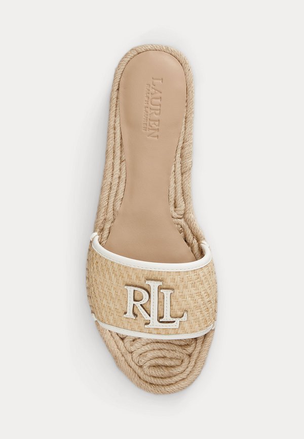 Lauren Ralph Lauren POLLY LEATHER-TRIM RAFFIA ESPADRILLE