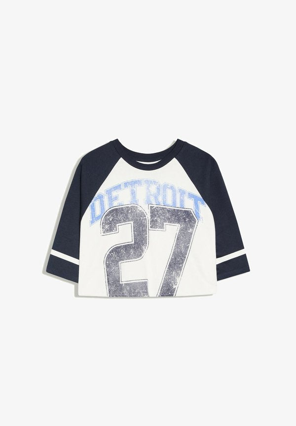 Bershka SHORT RAGLAN SLEEVE PRINT - T-SHIRT - Print T-shirt - white