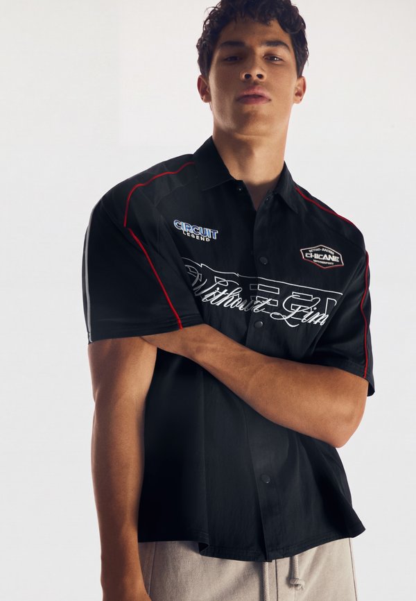 Bershka RACING - SHIRT - Shirt - royal blue