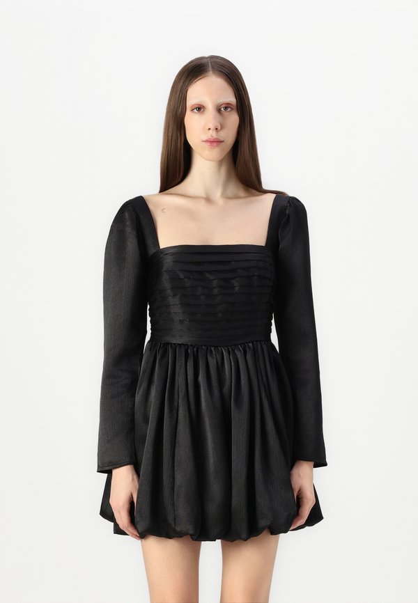 Abercrombie & Fitch The A&F Emerson Bubble Hem Satin Mini Dress