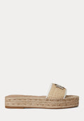 Lauren Ralph Lauren POLLY LEATHER-TRIM RAFFIA ESPADRILLE