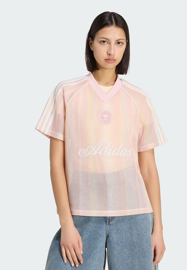 adidas Originals SUMMER GLOW KNITTED OVERSIZED - Print T-shirt - sandy pink   sandy pink