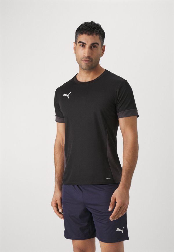Puma TEAMGOAL MATCHDAY - Sports T-shirt - black/white/flat dark gray
