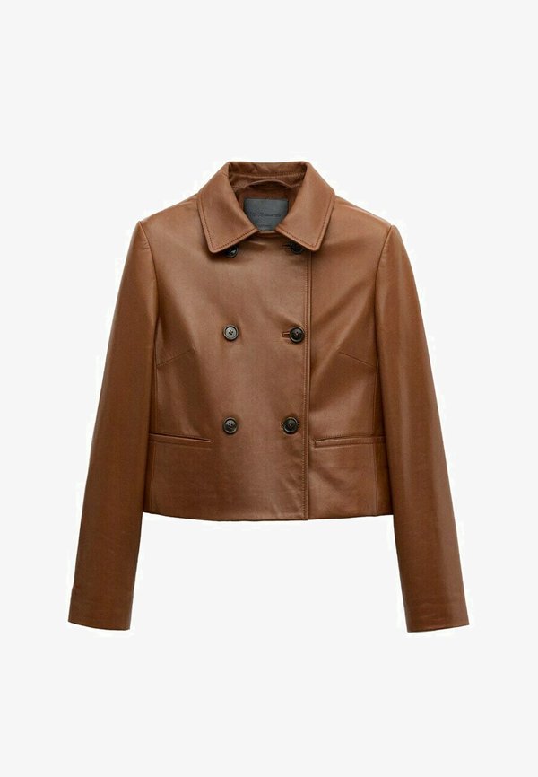 Mango Leather jacket - brown