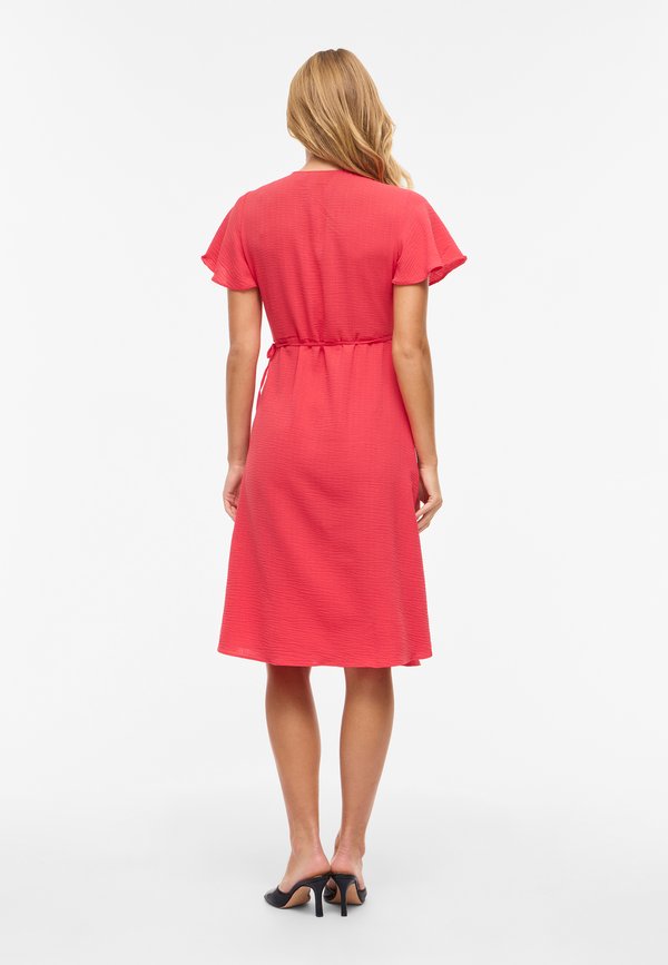 VILA VILOVIE S/S WRAP MIDI DRESS - NOOS